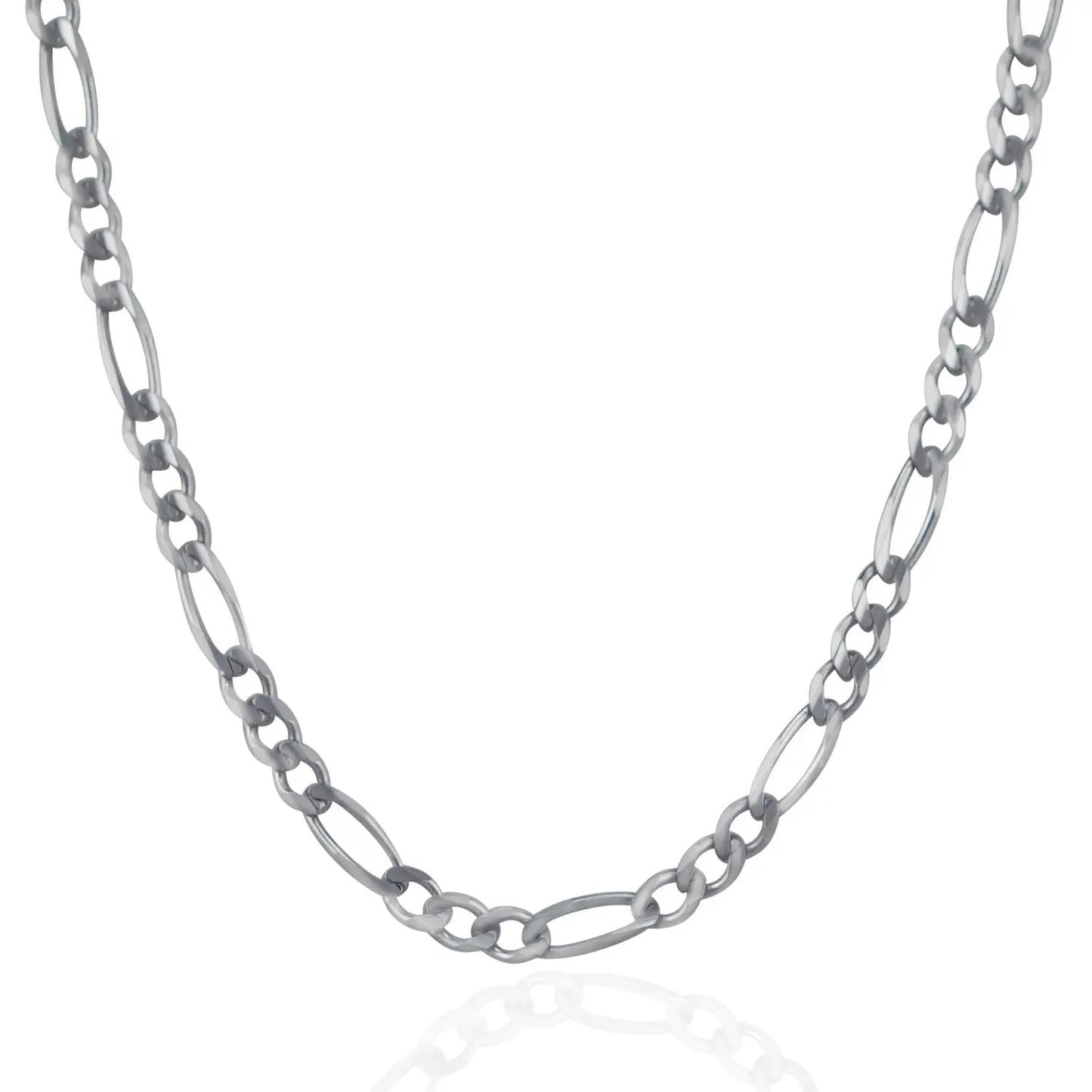 4.6mm 14k white gold solid Figaro chain necklace by Bids.com on Tampa Home & Garden Store