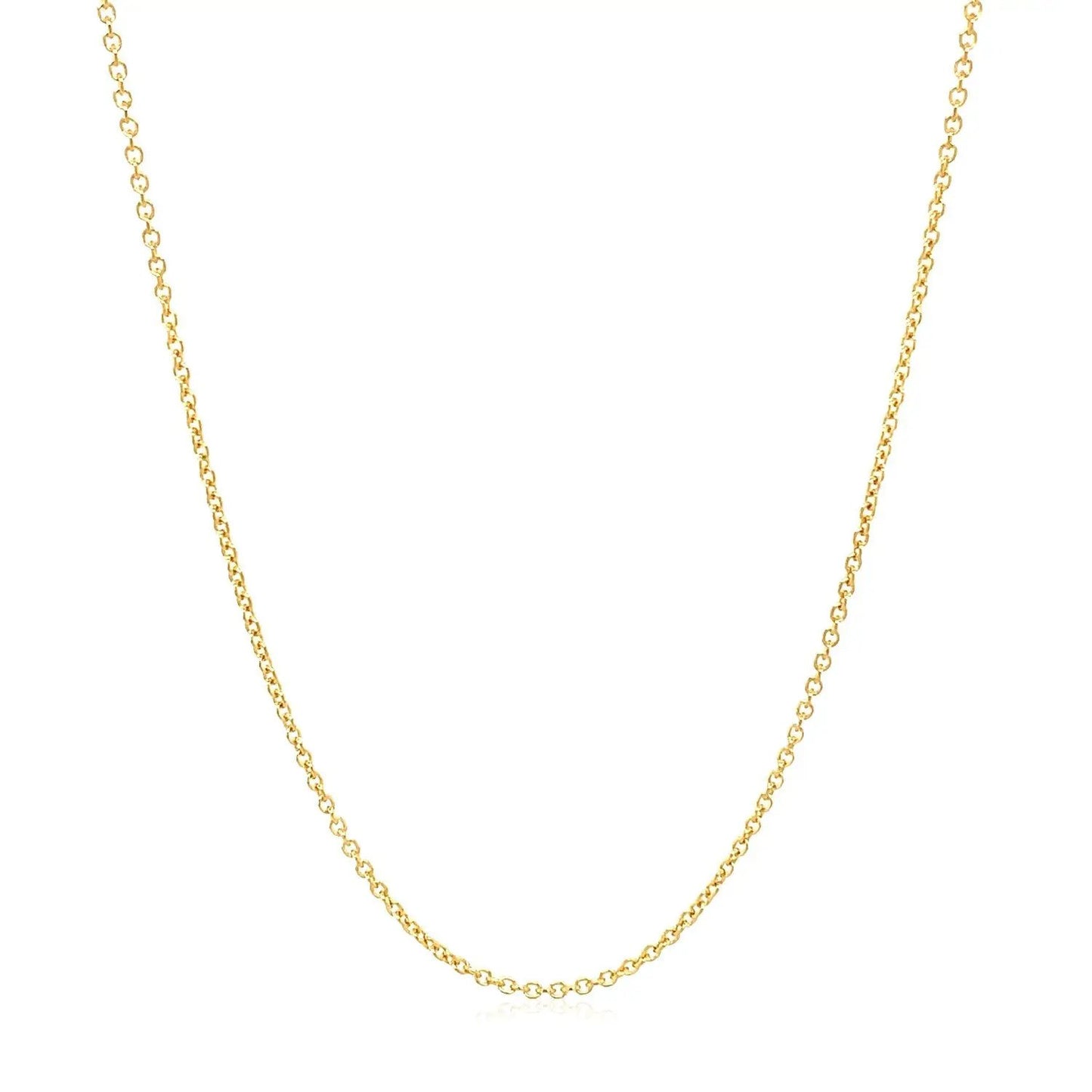 14k yellow gold round cable link necklace 1.2mm brand Bids.com on Tampa Home & Garden Store