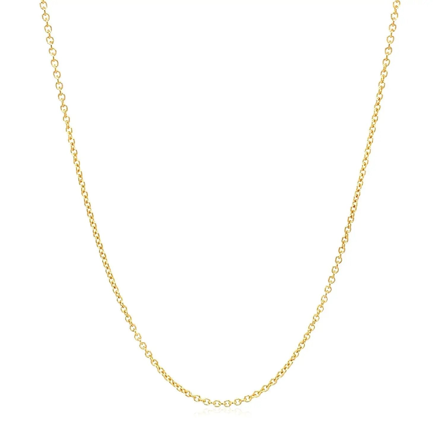 14k yellow gold round cable link necklace 1.2mm brand Bids.com on Tampa Home & Garden Store