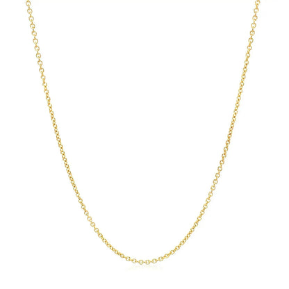 14k yellow gold round cable link necklace 1.2mm brand Bids.com on Tampa Home & Garden Store