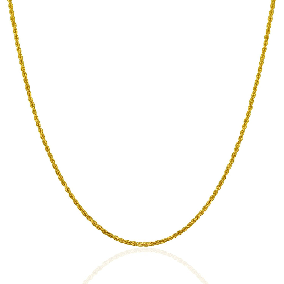 14k yellow gold solid rope chain necklace 1.25mm, Bids.com on Tampa Home & Garden Store