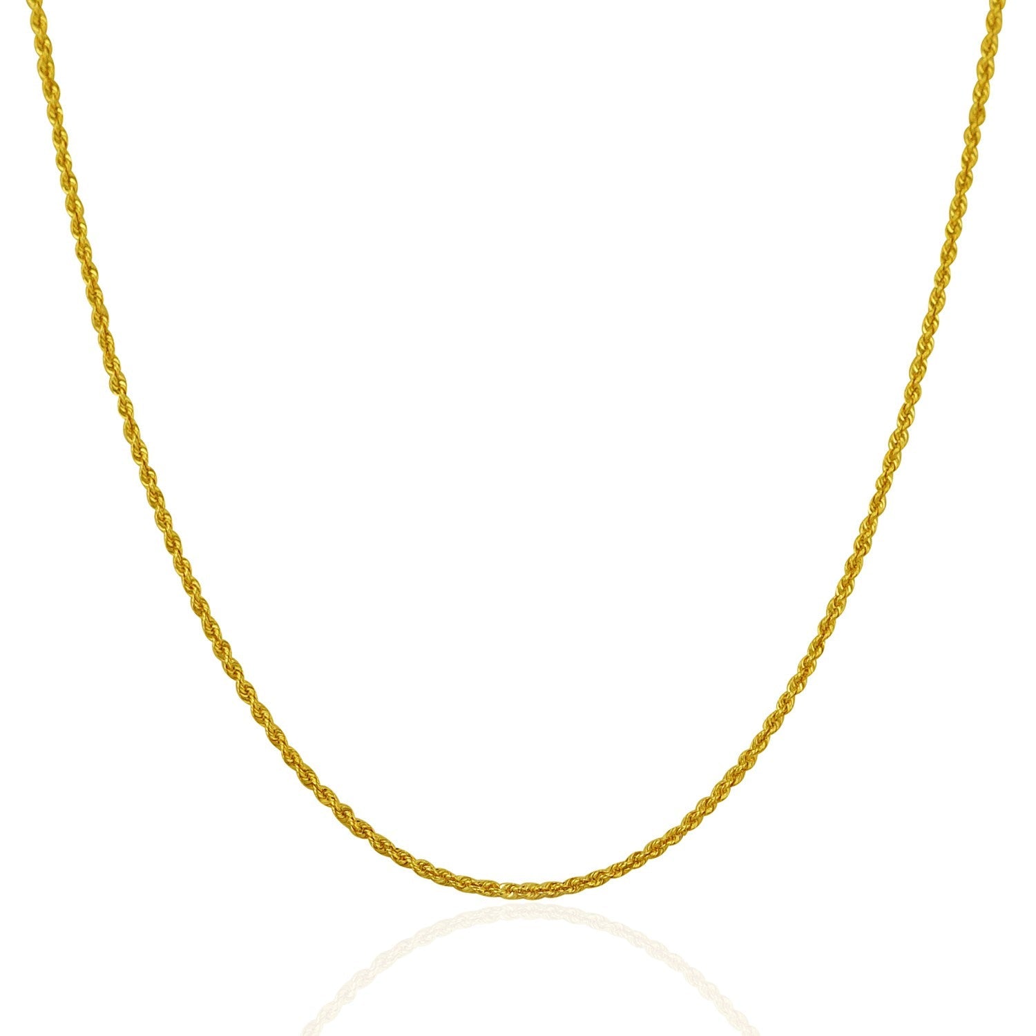 14k yellow gold solid rope chain necklace 1.25mm, Bids.com on Tampa Home & Garden Store