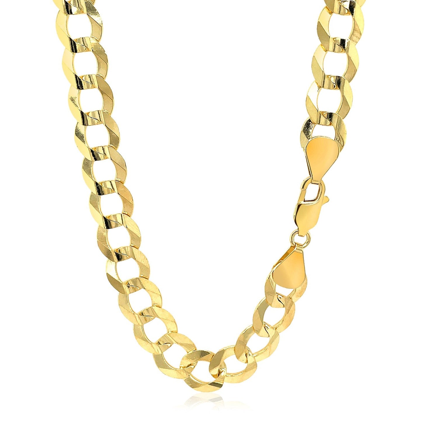 14k Yellow Gold Solid Curb Chain Necklace 10.0mm by Bids.com on Tampa Home & Garden Store