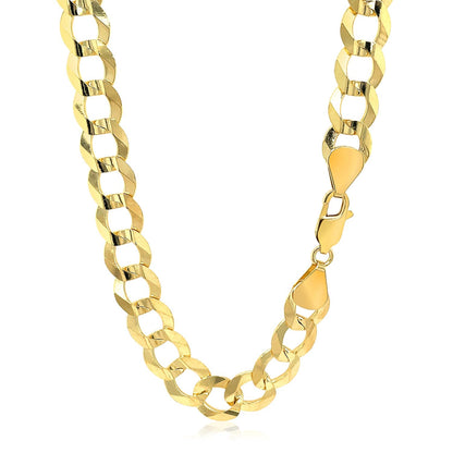 14k Yellow Gold Solid Curb Chain Necklace 10.0mm by Bids.com on Tampa Home & Garden Store
