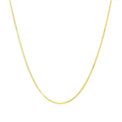 10k Yellow Gold Classic Box Chain Necklace 0.8mm with square links on Tampa Home & Garden Store