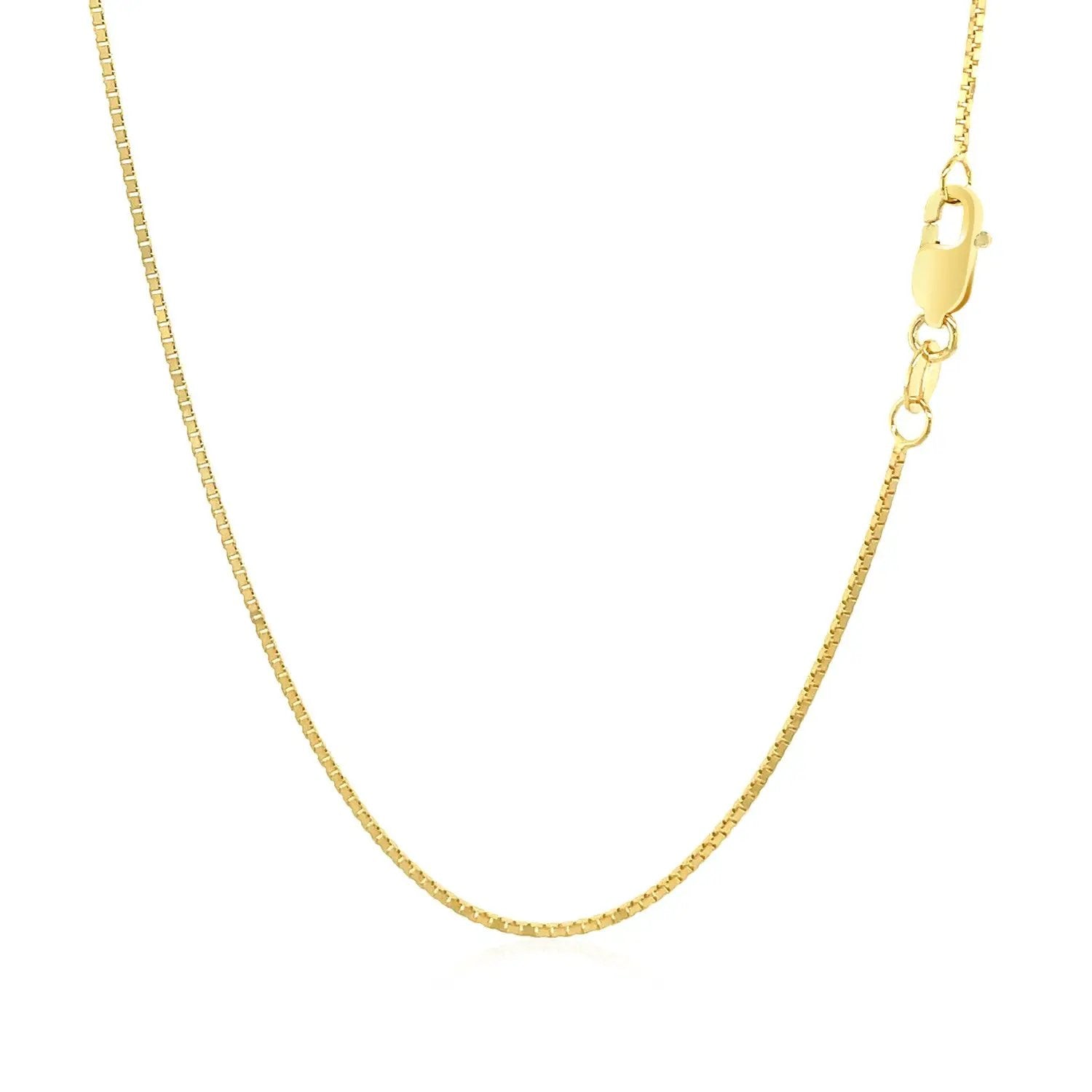 10k yellow gold classic box chain necklace 0.8mm with lobster clasp on Tampa Home & Garden Store