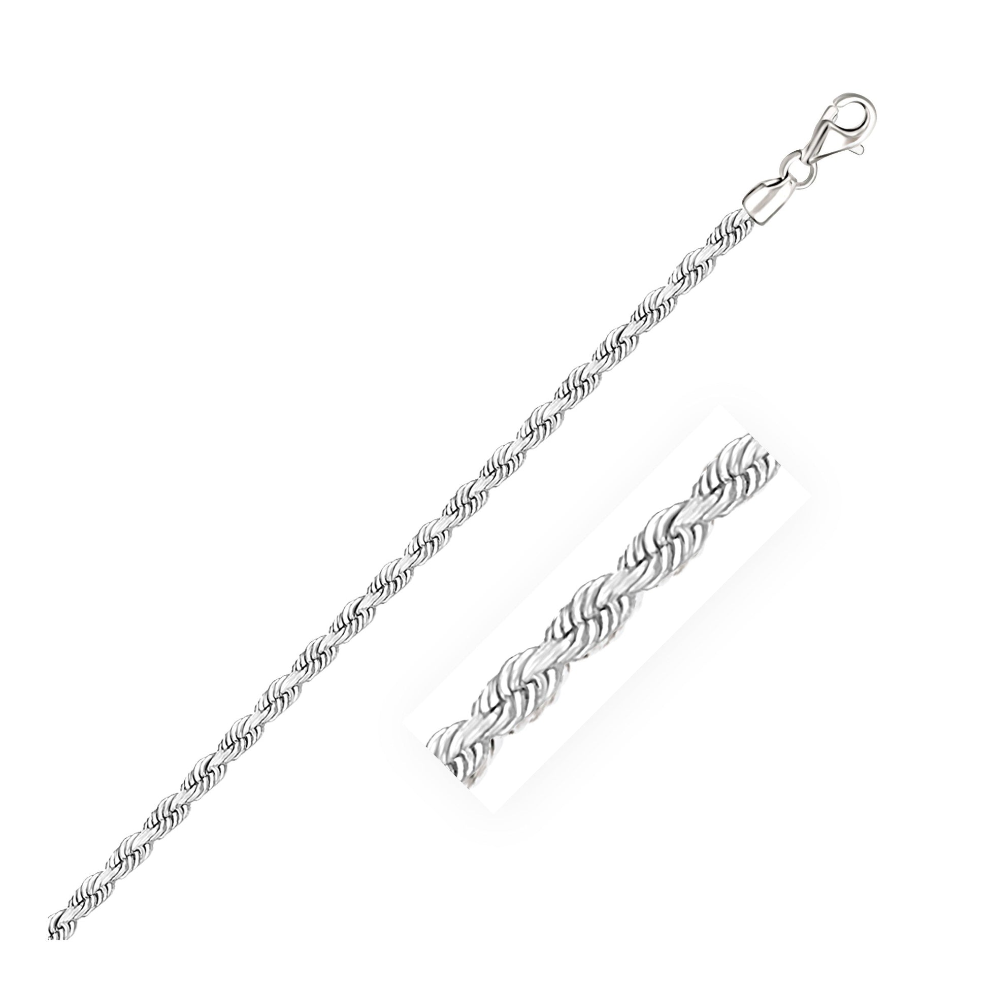14k white gold 3.0mm diamond-cut rope bracelet by Bids.com with lobster clasp on Tampa Home & Garden Store