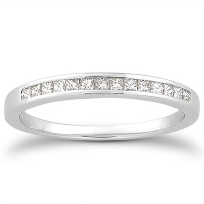 Ring 14k white gold channel-set princess-cut diamonds wedding band on Tampa Home & Garden Store