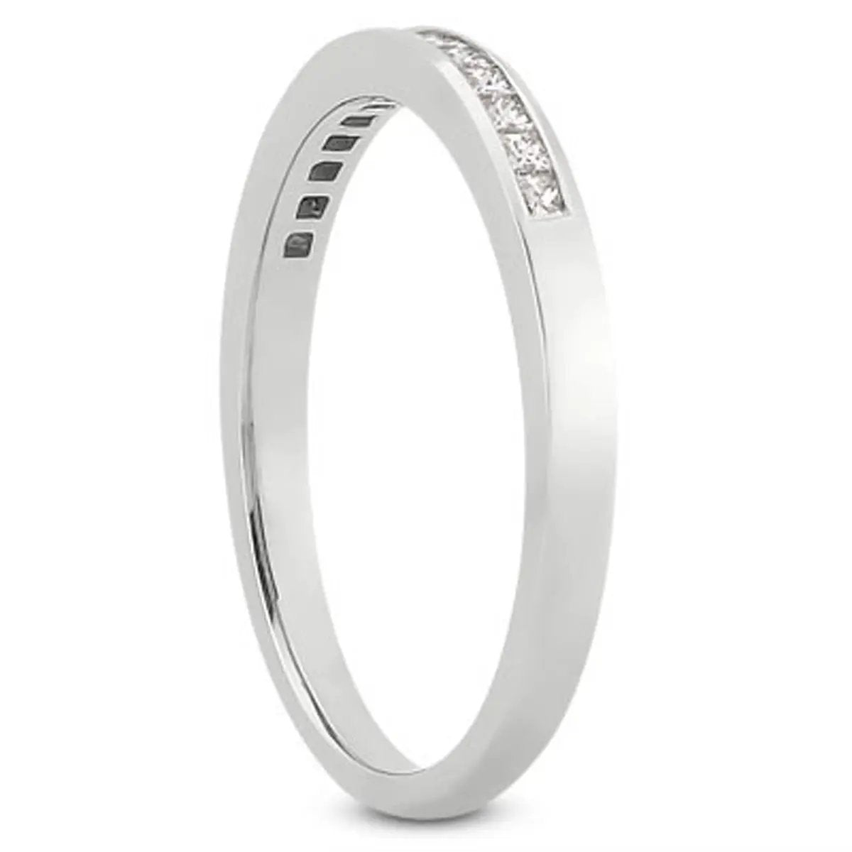 14k white gold channel-set princess diamond wedding ring band, Bids.com on Tampa Home & Garden Store