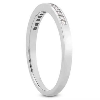 14k white gold channel-set princess diamond wedding ring band, Bids.com on Tampa Home & Garden Store