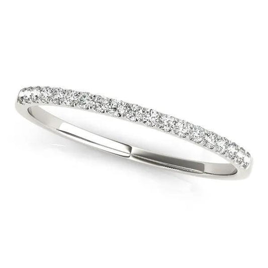 14k white gold slim pave diamond wedding band 1/8 cttw Bids.com on Tampa Home & Garden Store