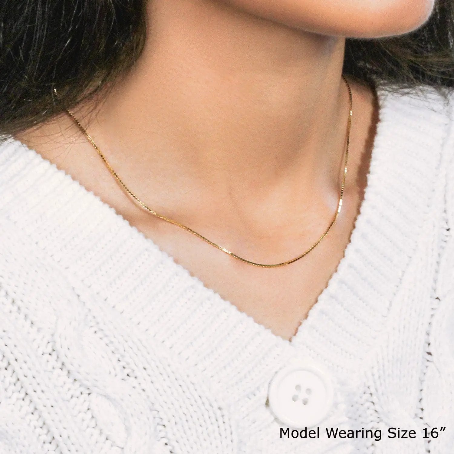 18k yellow gold classic box chain necklace, 0.85 mm, by Bids.com on Tampa Home & Garden Store