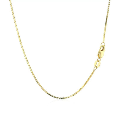18k yellow gold classic box chain necklace 0.85 mm with secure clasp on Tampa Home & Garden Store