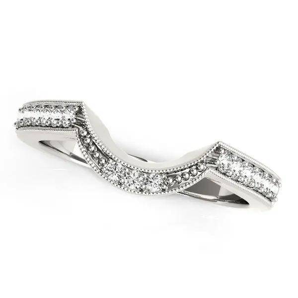 14k white gold curved diamond antique wedding band, 1/4 cttw, Bids.com on Tampa Home & Garden Store