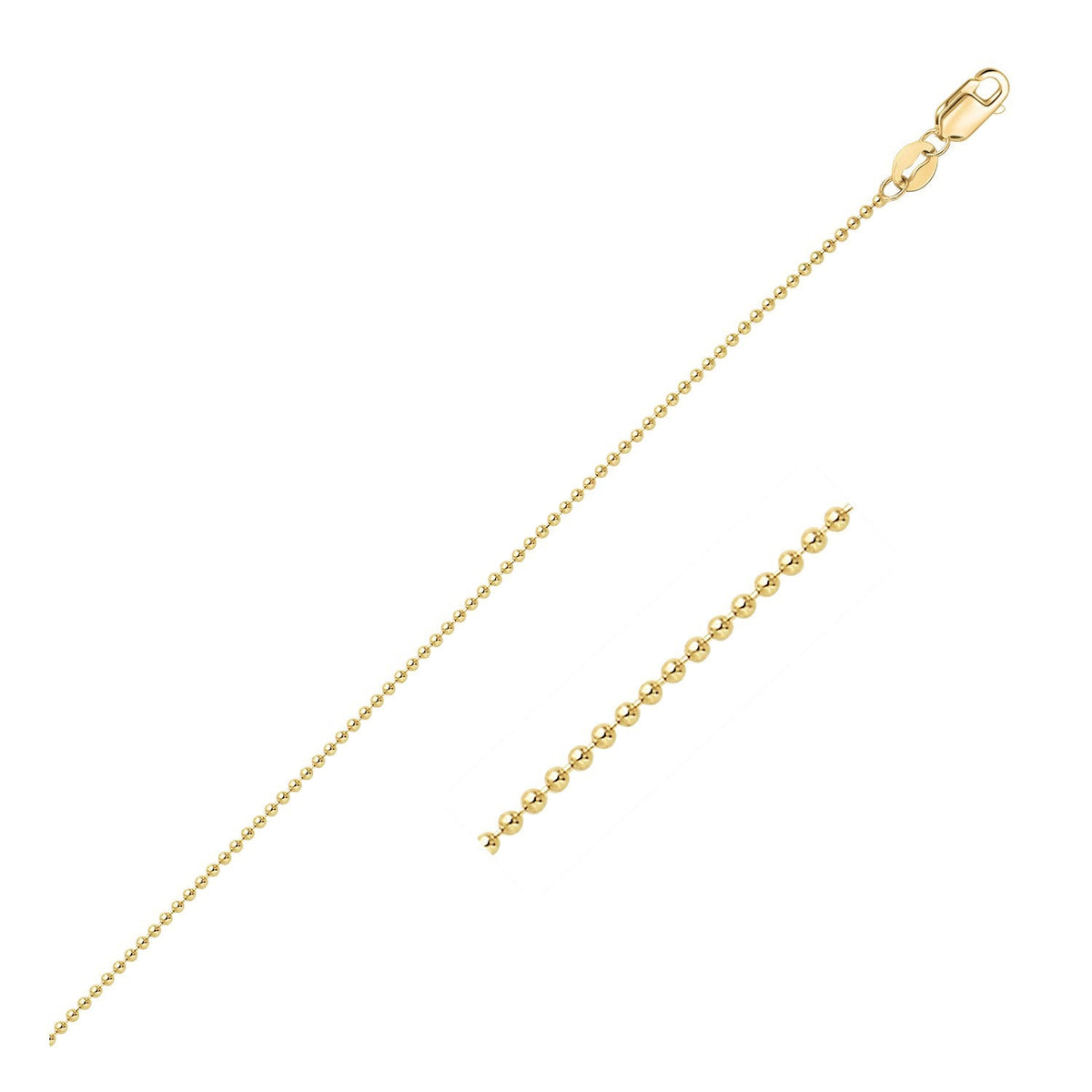 14k yellow gold bead chain necklace 1.0mm with lobster clasp by Bids.com on Tampa Home & Garden Store
