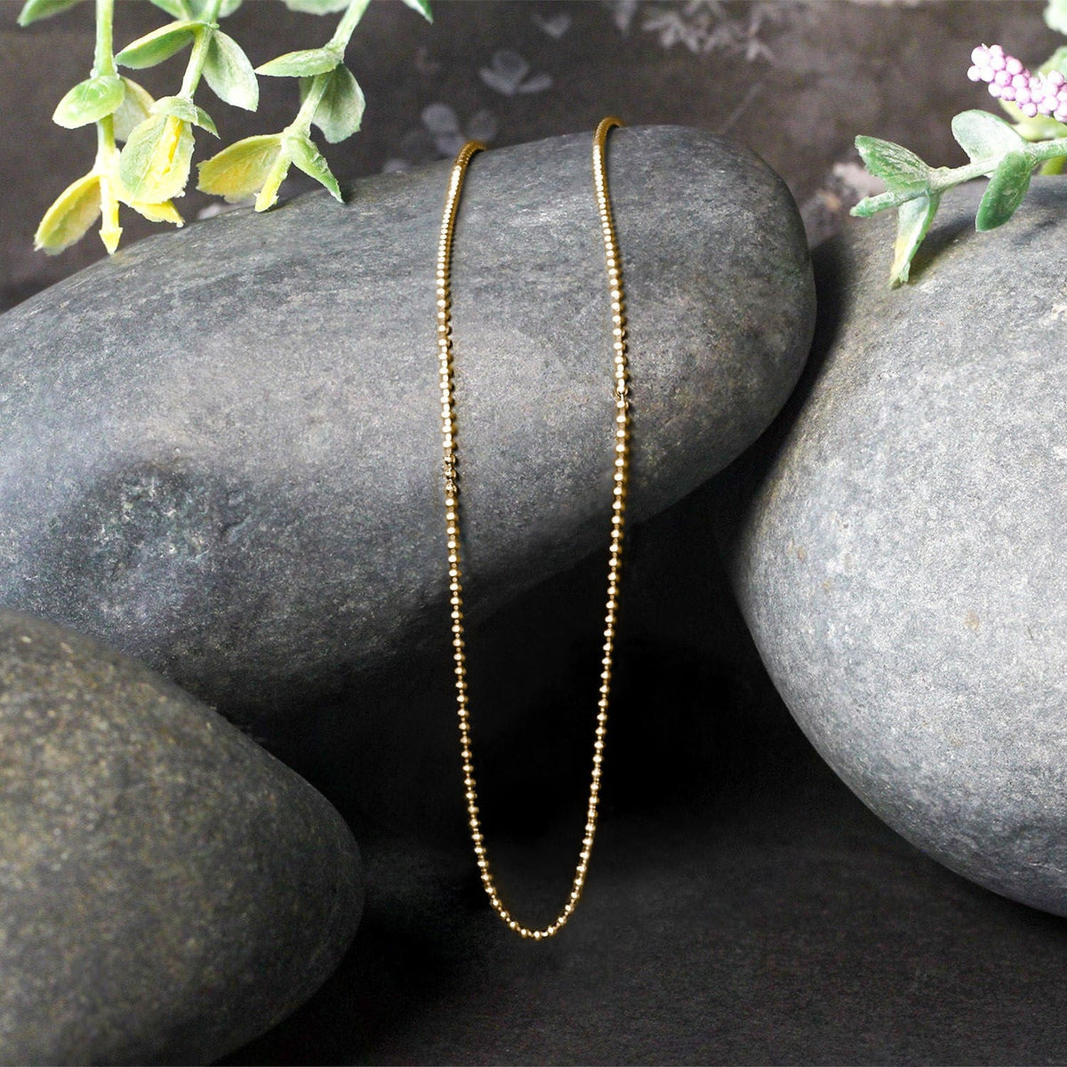 14k Yellow Gold Bead Chain Necklace 1.0mm on Tampa Home & Garden Store