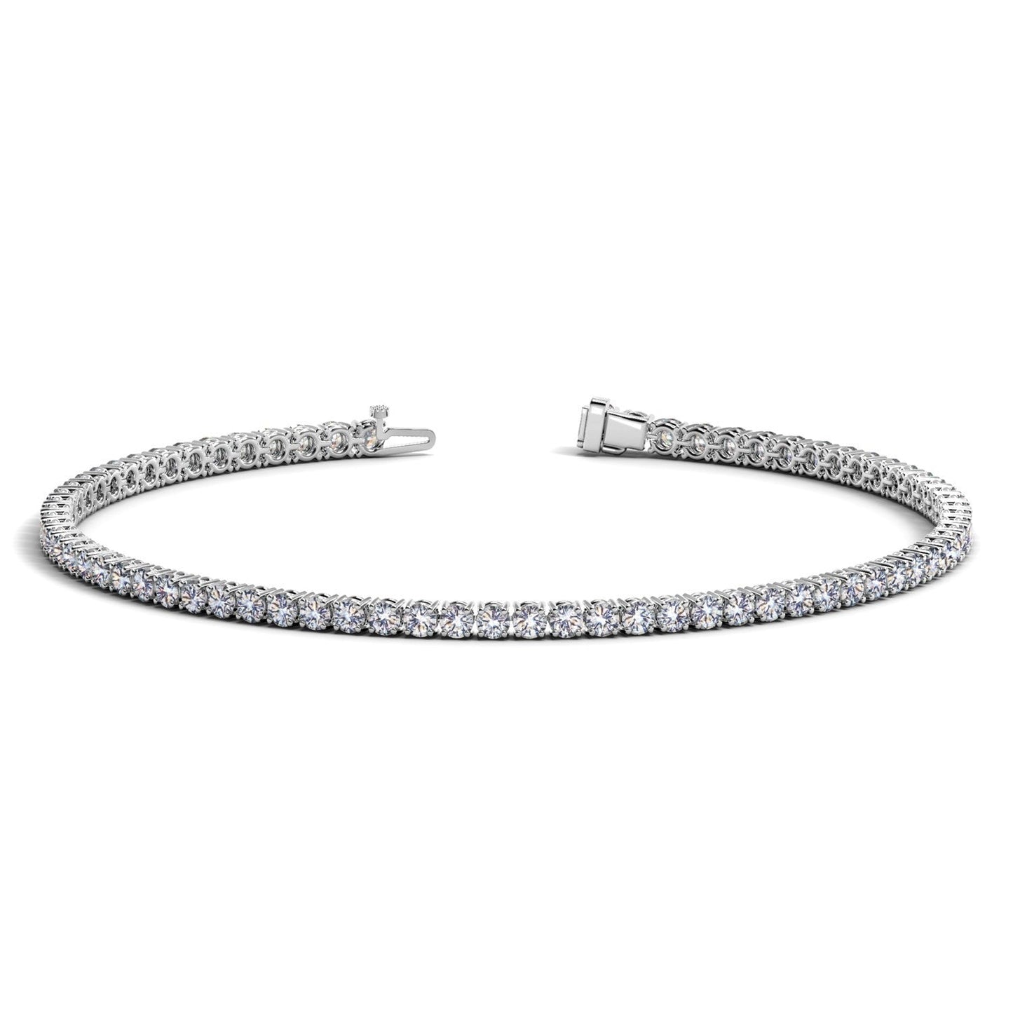 Lab Grown Round Diamond Tennis Bracelet in 14k White Gold, 2 ctw F/G VS2/SI1 by Bids.com on Tampa Home & Garden Store