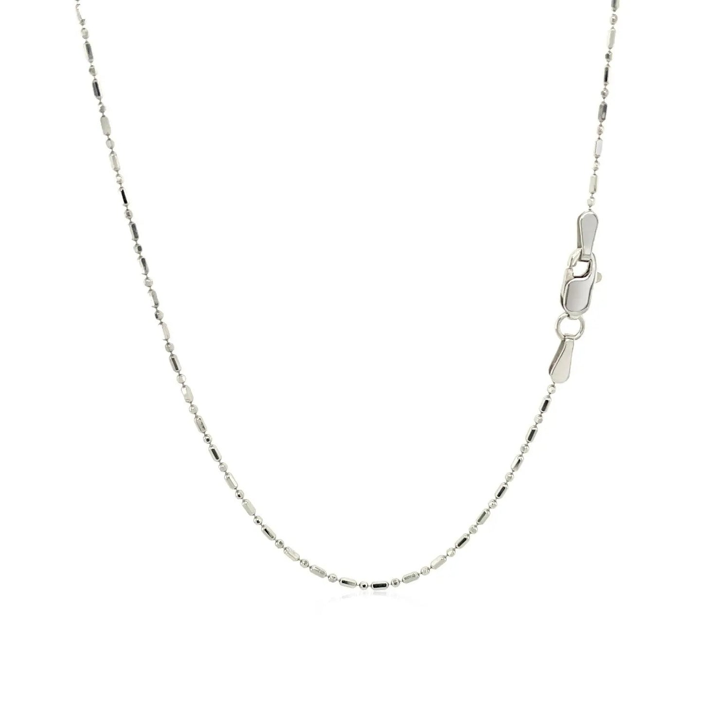 14k white gold diamond-cut bead chain necklace 1.0mm by Bids.com with lobster clasp on Tampa Home & Garden Store