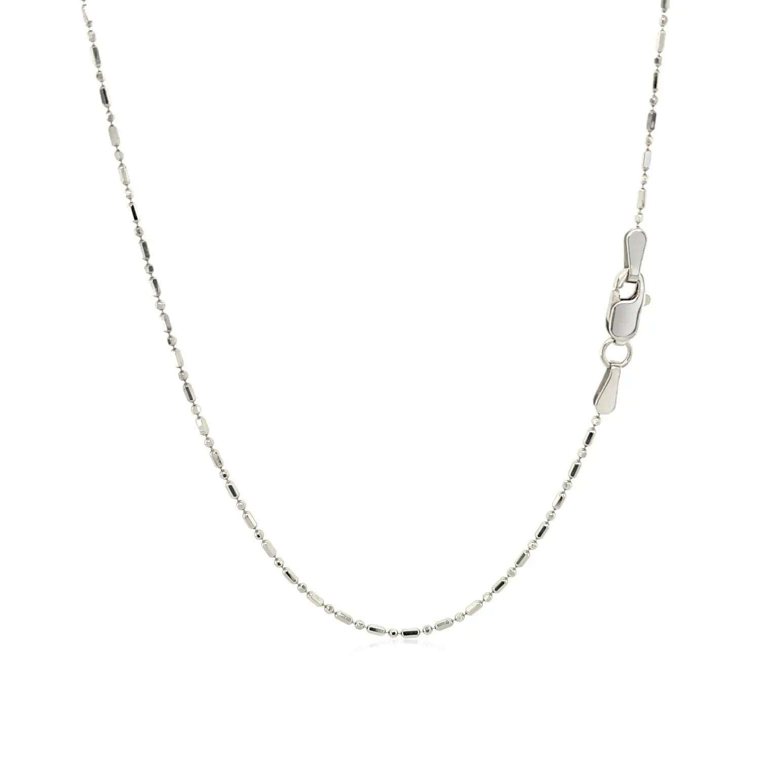 14k white gold diamond-cut bead chain necklace 1.0mm by Bids.com with lobster clasp on Tampa Home & Garden Store