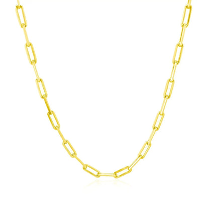 18K yellow gold paperclip chain necklace, 2.50 mm wide, by Bids.com on Tampa Home & Garden Store