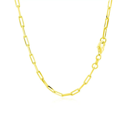 18K yellow gold paperclip chain necklace by Bids.com, 2.50 mm wide on Tampa Home & Garden Store