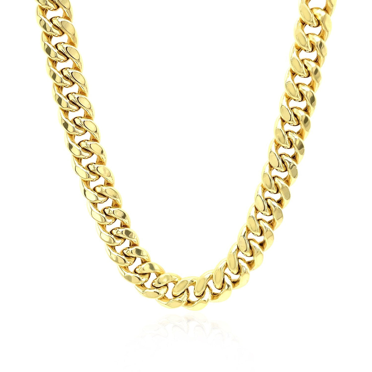 7.25mm 10k yellow gold semi solid Miami Cuban chain necklace polished curb-link by Bids.com on Tampa Home & Garden Store