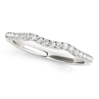 14k white gold wave motif diamond wedding band, 1/5 cttw, by Bids.com on Tampa Home & Garden Store