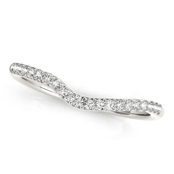 14k white gold curved pave diamond wedding ring, 1/4 cttw, by Bids.com on Tampa Home & Garden Store