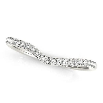 14k white gold curved pave diamond wedding ring, 1/4 cttw, by Bids.com on Tampa Home & Garden Store