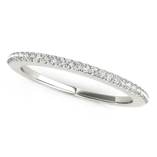 14k white gold pave scallop wedding band with diamonds, 1/8 cttw, by Bids.com on Tampa Home & Garden Store