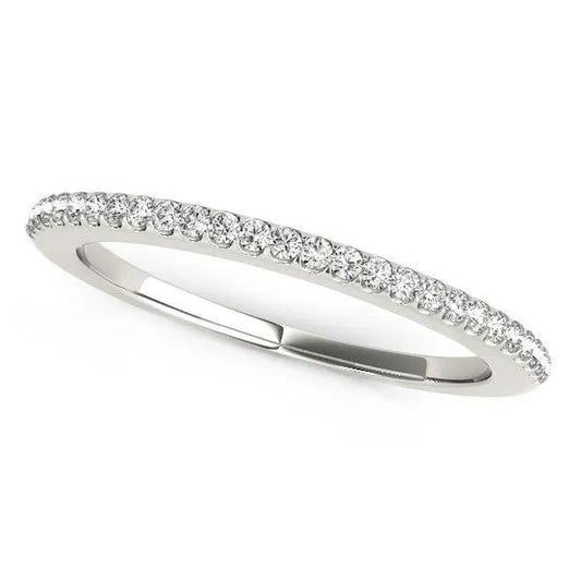 14k white gold pave scallop wedding band with diamonds, 1/8 cttw, by Bids.com on Tampa Home & Garden Store