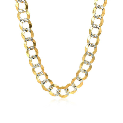 8.2 mm two-tone gold pave curb chain necklace with silver-tone links on Tampa Home & Garden Store