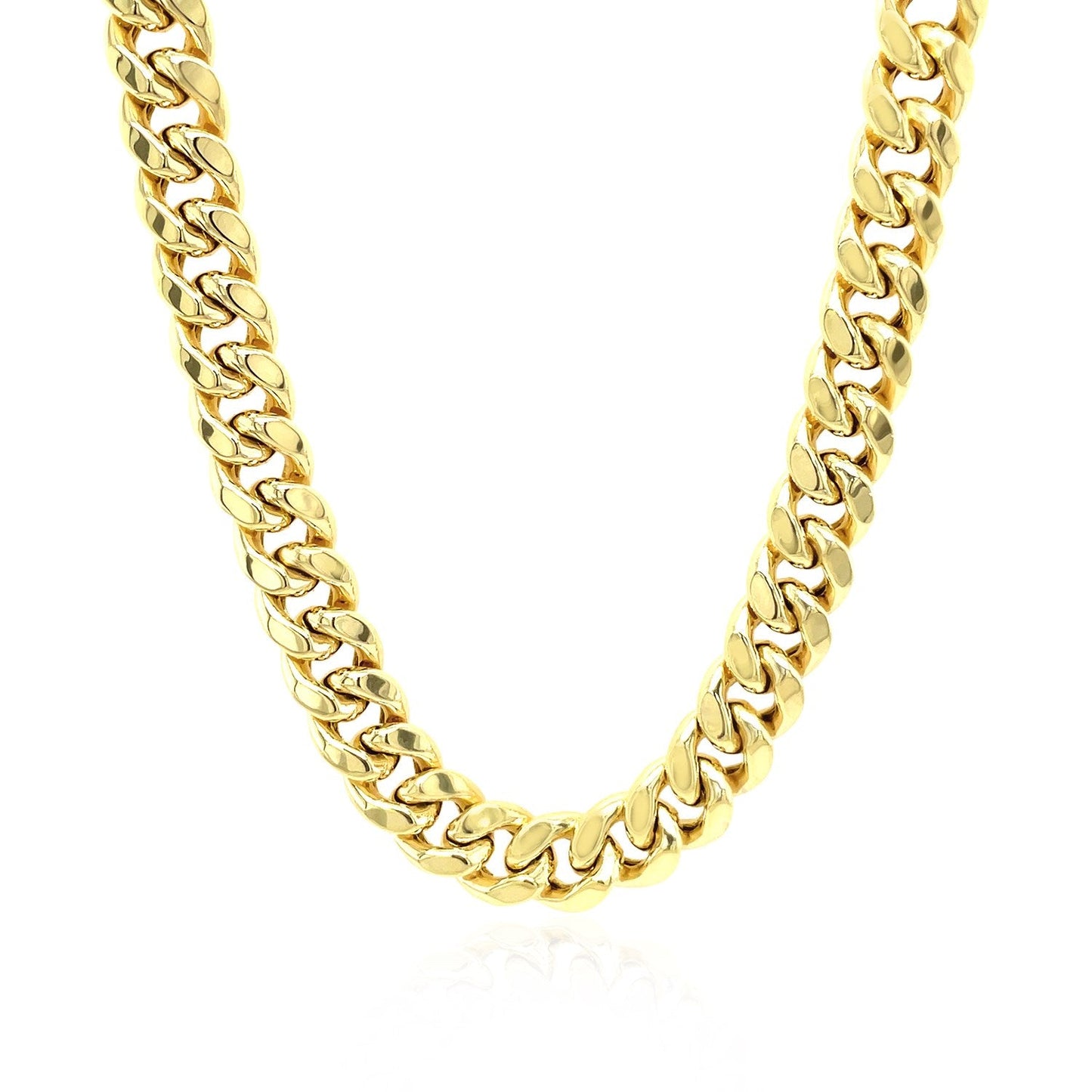 7.5mm 14k yellow gold semi-solid Miami Cuban chain necklace, bold curb links, Bids.com on Tampa Home & Garden Store