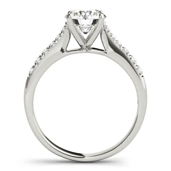 14k white gold diamond engagement ring with pave shoulders and a round diamond, 1 5/8 cttw on Tampa Home & Garden Store