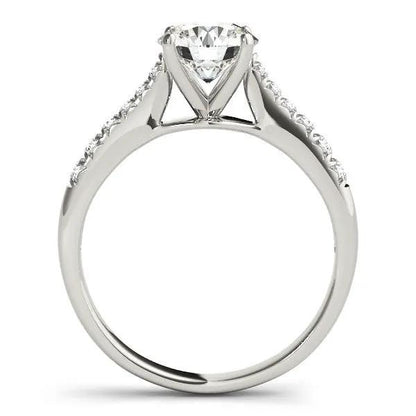 14k white gold diamond engagement ring with pave shoulders and a round diamond, 1 5/8 cttw on Tampa Home & Garden Store