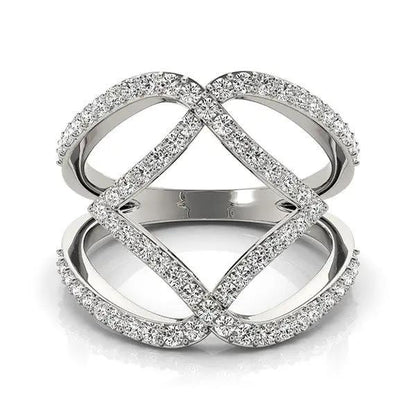 14k white gold entwined diamond dual band ring 3/4 cttw pave diamonds on Tampa Home & Garden Store