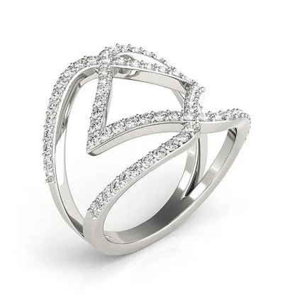 14k white gold entwined diamond dual-band ring, 3/4 cttw, Bids.com on Tampa Home & Garden Store
