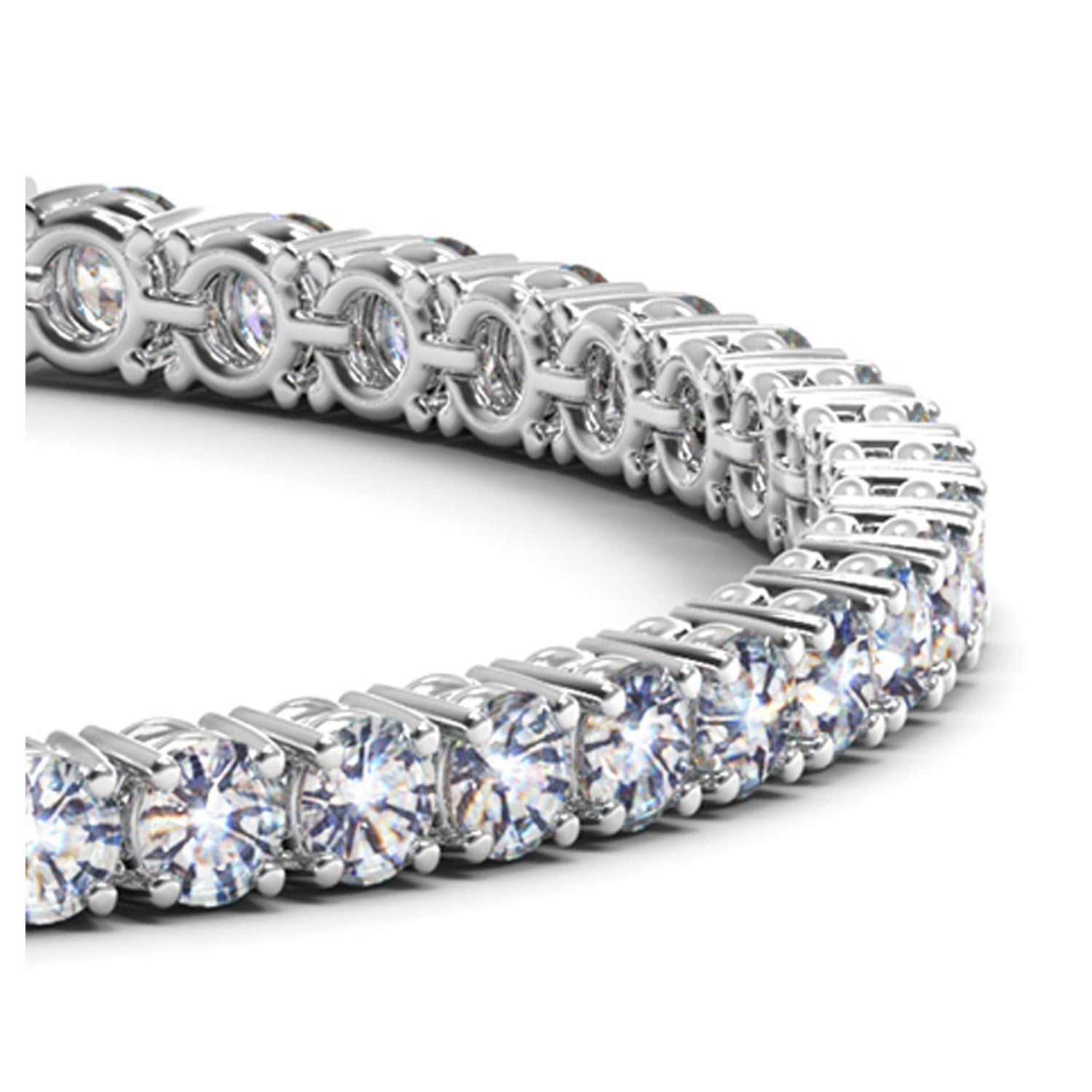 Lab grown round diamond tennis bracelet in 14k white gold, 10 ctw F/G VS2/SI1 on Tampa Home & Garden Store