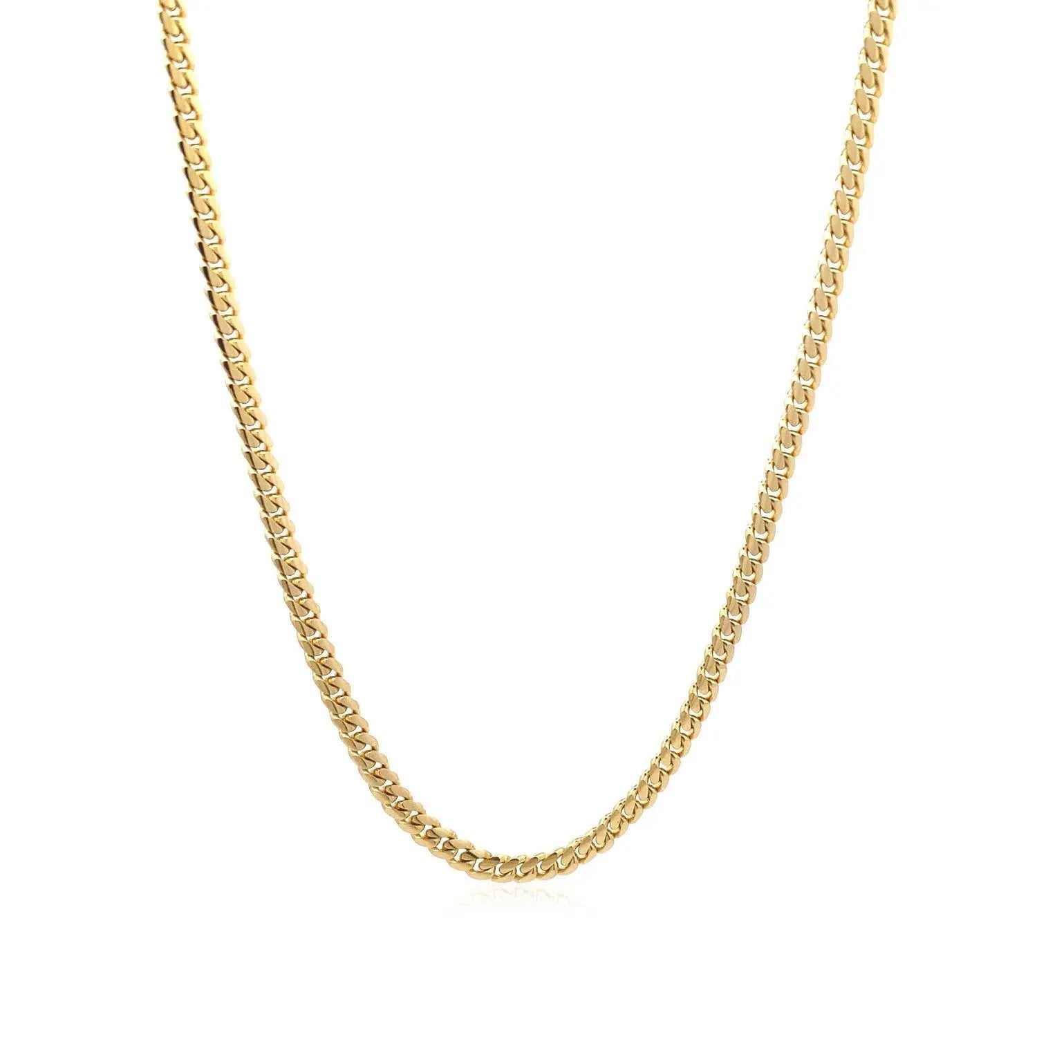 3.2mm 14k yellow gold Miami Cuban chain necklace, solid links, polished finish, Bids.com on Tampa Home & Garden Store