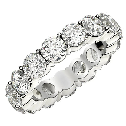 Round cut lab grown diamond eternity ring in 14k white gold, 5 ctw FG/VS2, Bids.com on Tampa Home & Garden Store