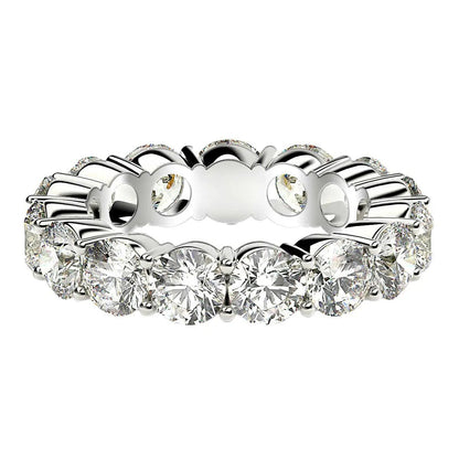 Round cut lab grown diamond eternity ring in 14k white gold, 5 ctw FG/VS2, by Bids.com on Tampa Home & Garden Store