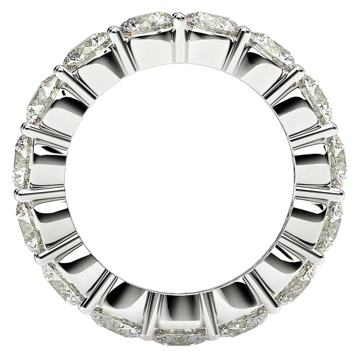 Round cut lab-grown diamond eternity ring in 14k white gold, 5 cttw FG/VS2, Bids.com on Tampa Home & Garden Store