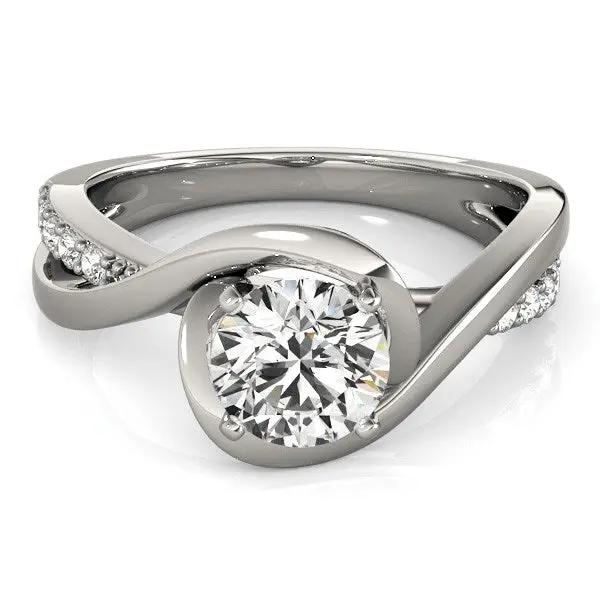 Ring 14k white gold split-band bypass engagement with round diamond 1 1/8 cttw Bids.com on Tampa Home & Garden Store