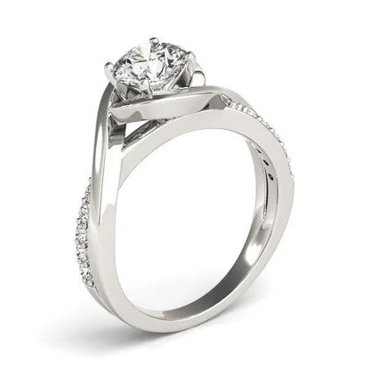 14k white gold split-band bypass diamond engagement ring by Bids.com with round center diamond on Tampa Home & Garden Store