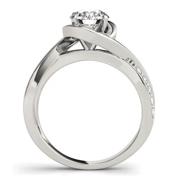 14k white gold bypass engagement ring with split band and round center diamond by Bids.com on Tampa Home & Garden Store