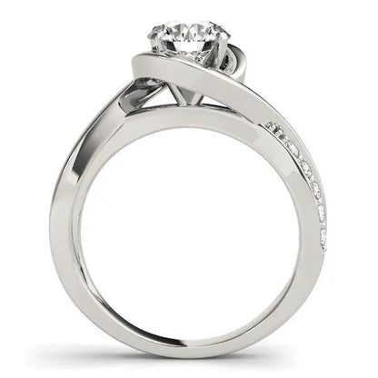 14k white gold bypass engagement ring with split band and round center diamond by Bids.com on Tampa Home & Garden Store
