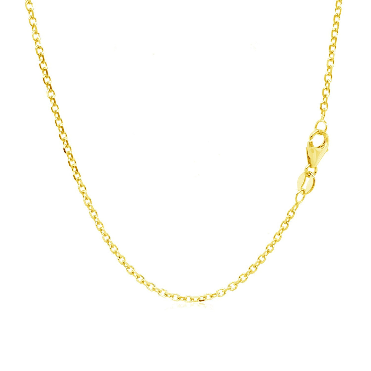 14k yellow gold adjustable cable chain necklace 1.5mm with lobster clasp on Tampa Home & Garden Store