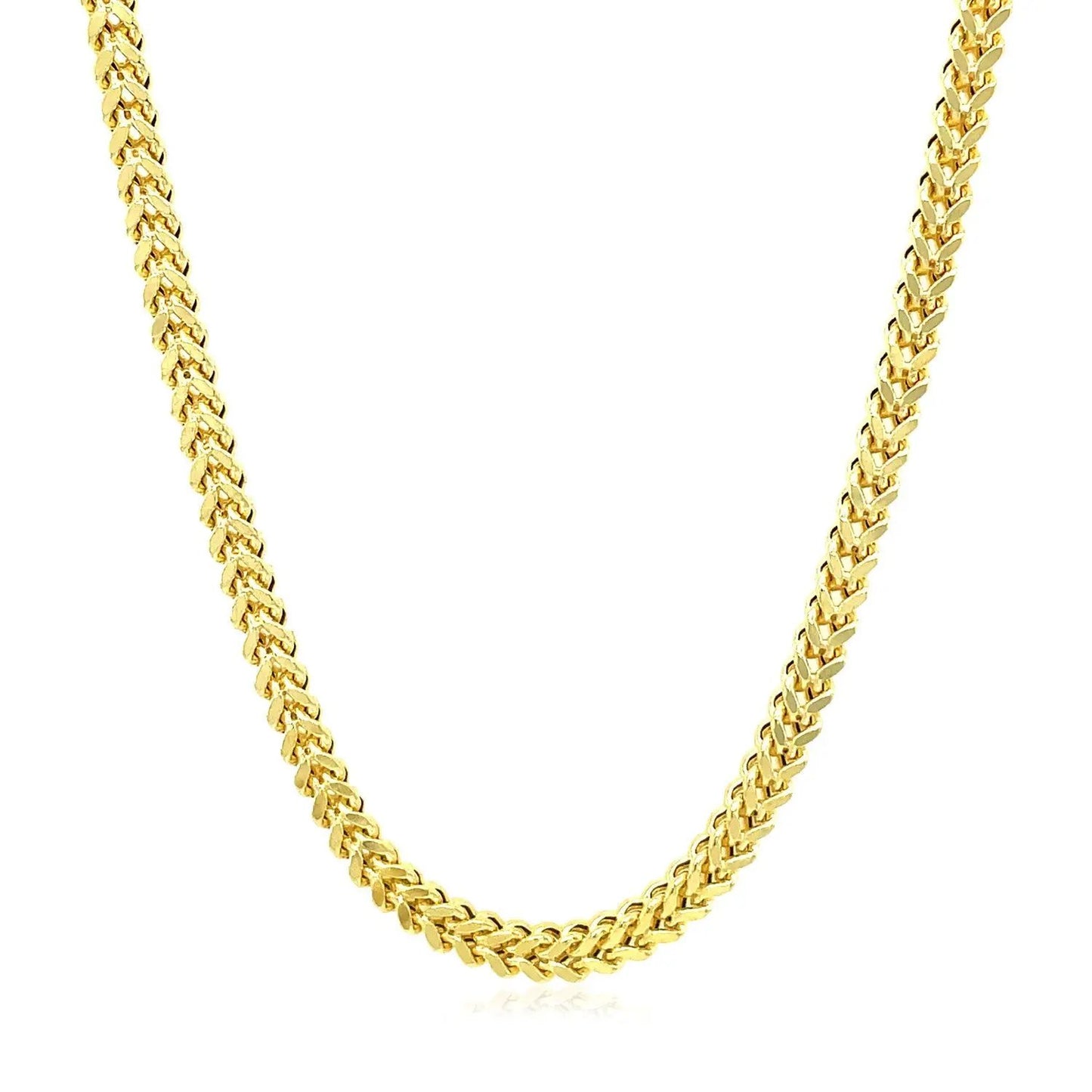 Necklace 14k yellow gold square Franco chain, 3.2mm, Bids.com on Tampa Home & Garden Store