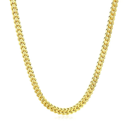 Necklace 14k yellow gold square Franco chain, 3.2mm, Bids.com on Tampa Home & Garden Store