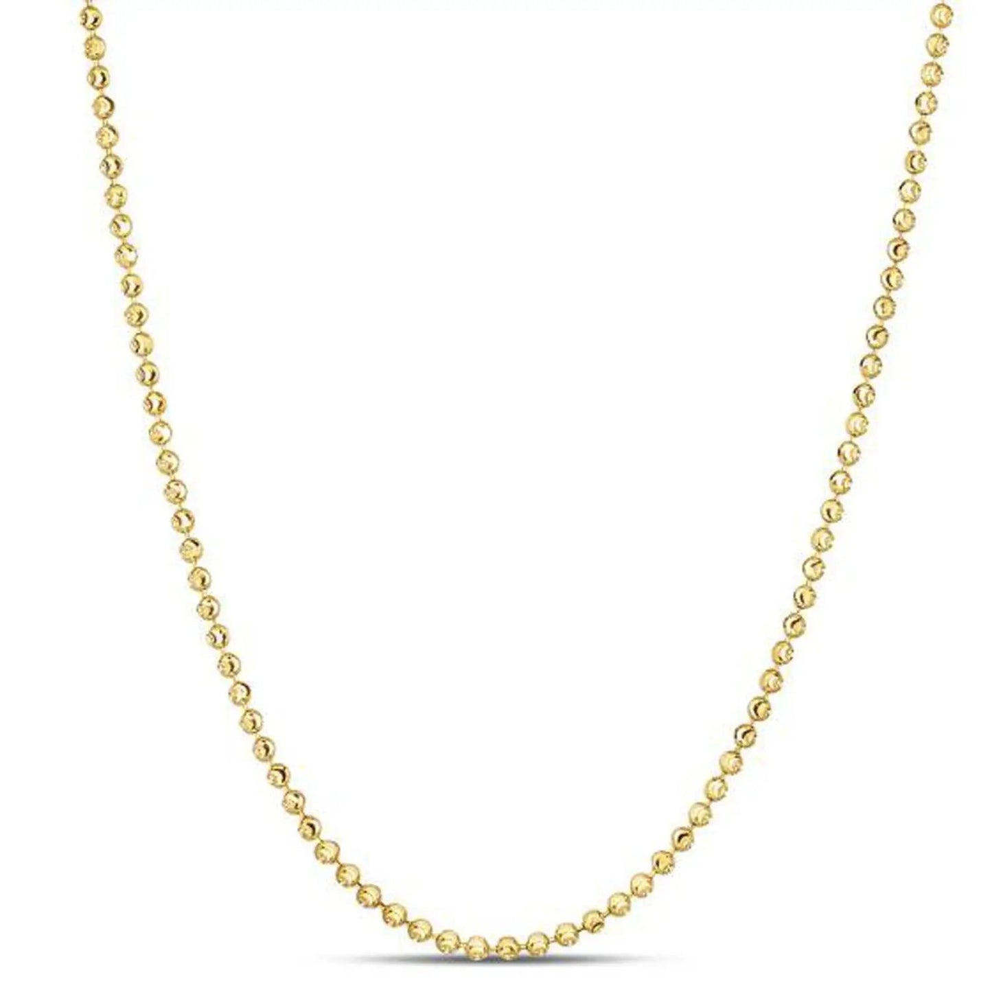 Moon Cut Bead Chain necklace 14k yellow gold 2.00 mm Bids.com on Tampa Home & Garden Store